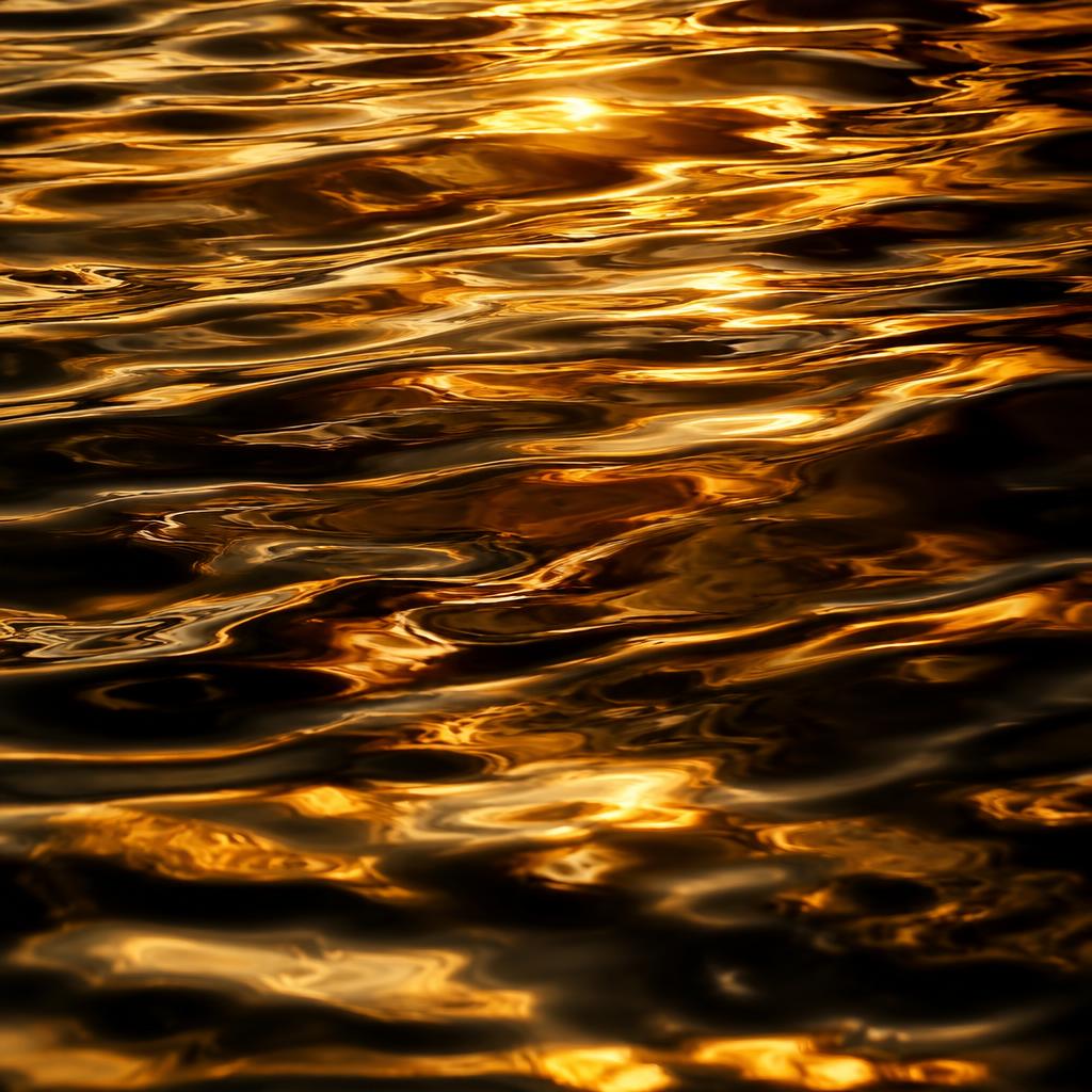 Golden water ripples